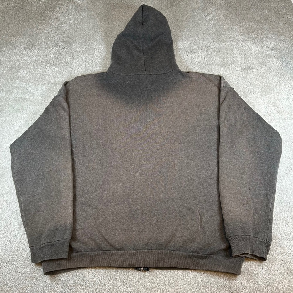 Vintage 80s Tultex Zip Up Hoodie Mens XL Brown Distressed Sun Faded Made In USA - Picture 6 of 16